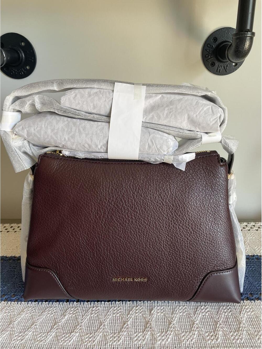 Michael Kors Pebbled Leather Crossbody Bag in Barolo